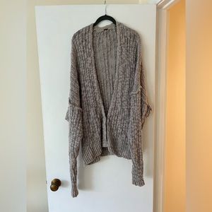 Free People Oversized Grey Dolman Knit Chunky Cardigan